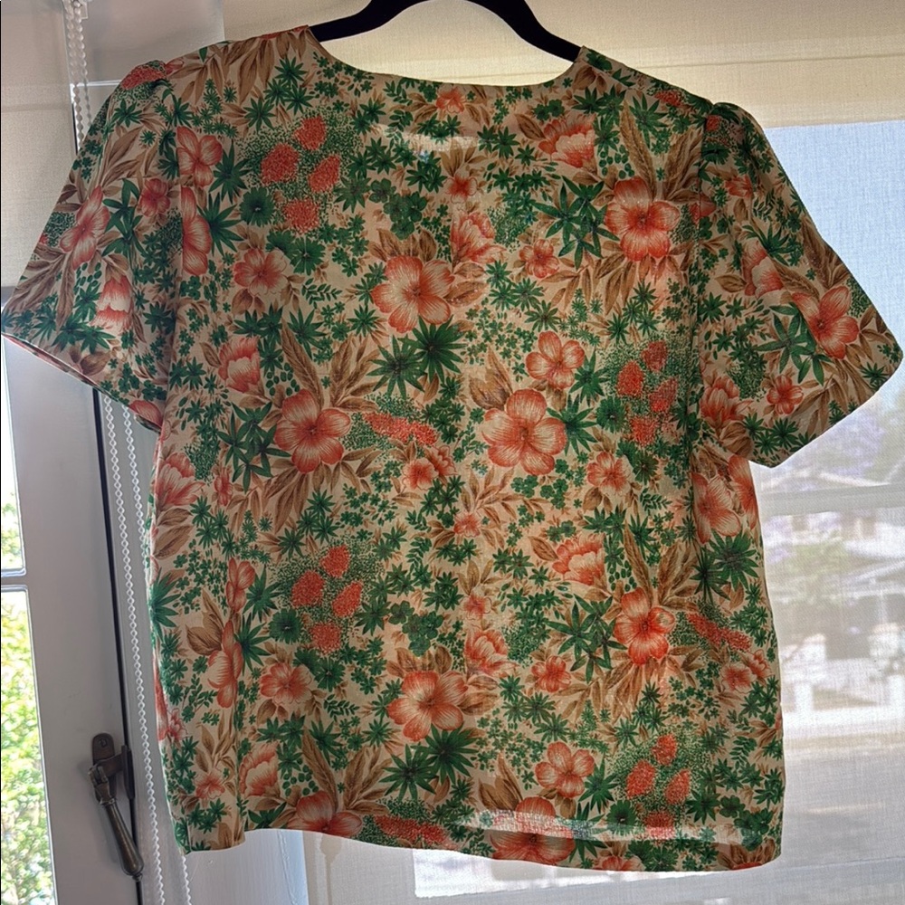 Vintage Puff Sleeve Floral Top